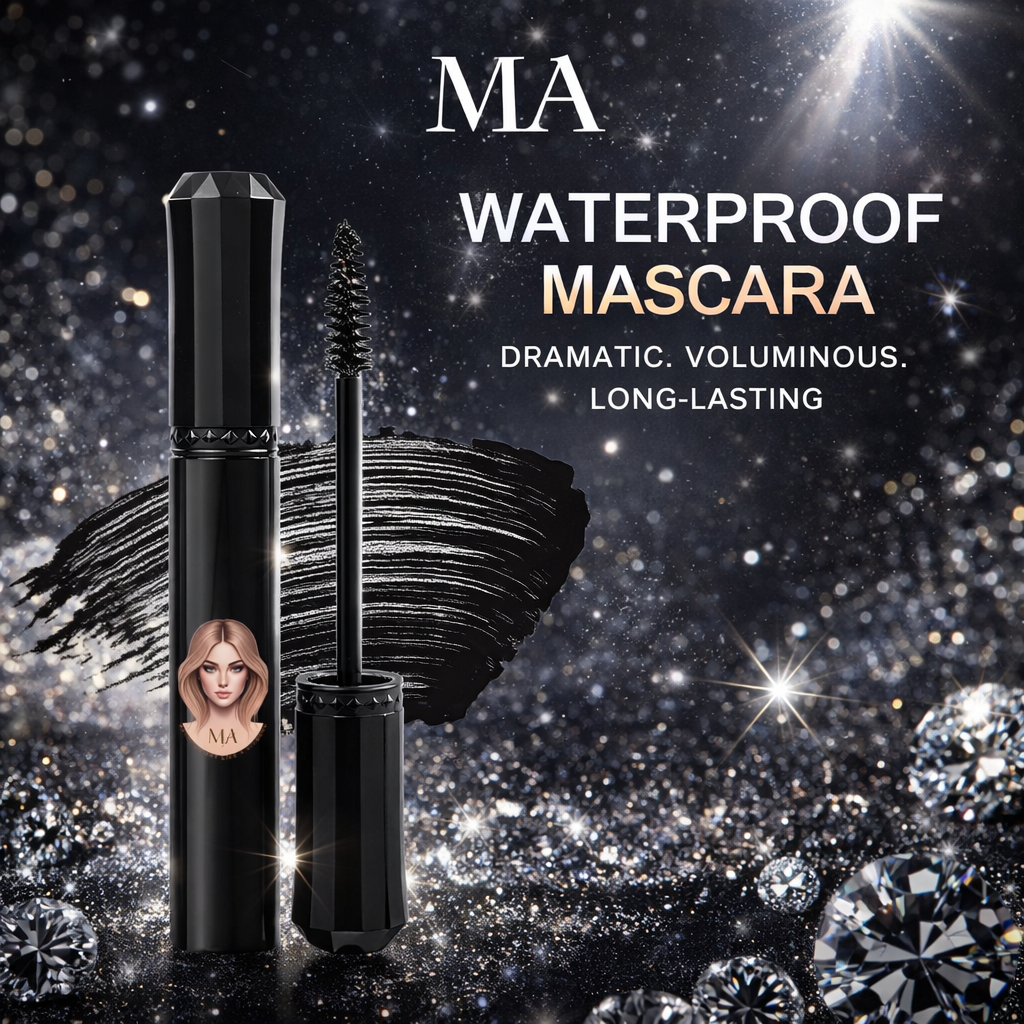 MA "Shine Bright Like a Diamond" Waterproof Mascara – Intense Black, Smudge-Free, Oil-Free