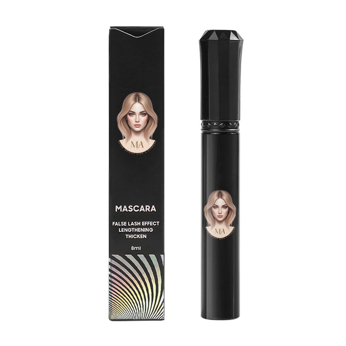 MA "Shine Bright Like a Diamond" Waterproof Mascara – Intense Black, Smudge-Free, Oil-Free