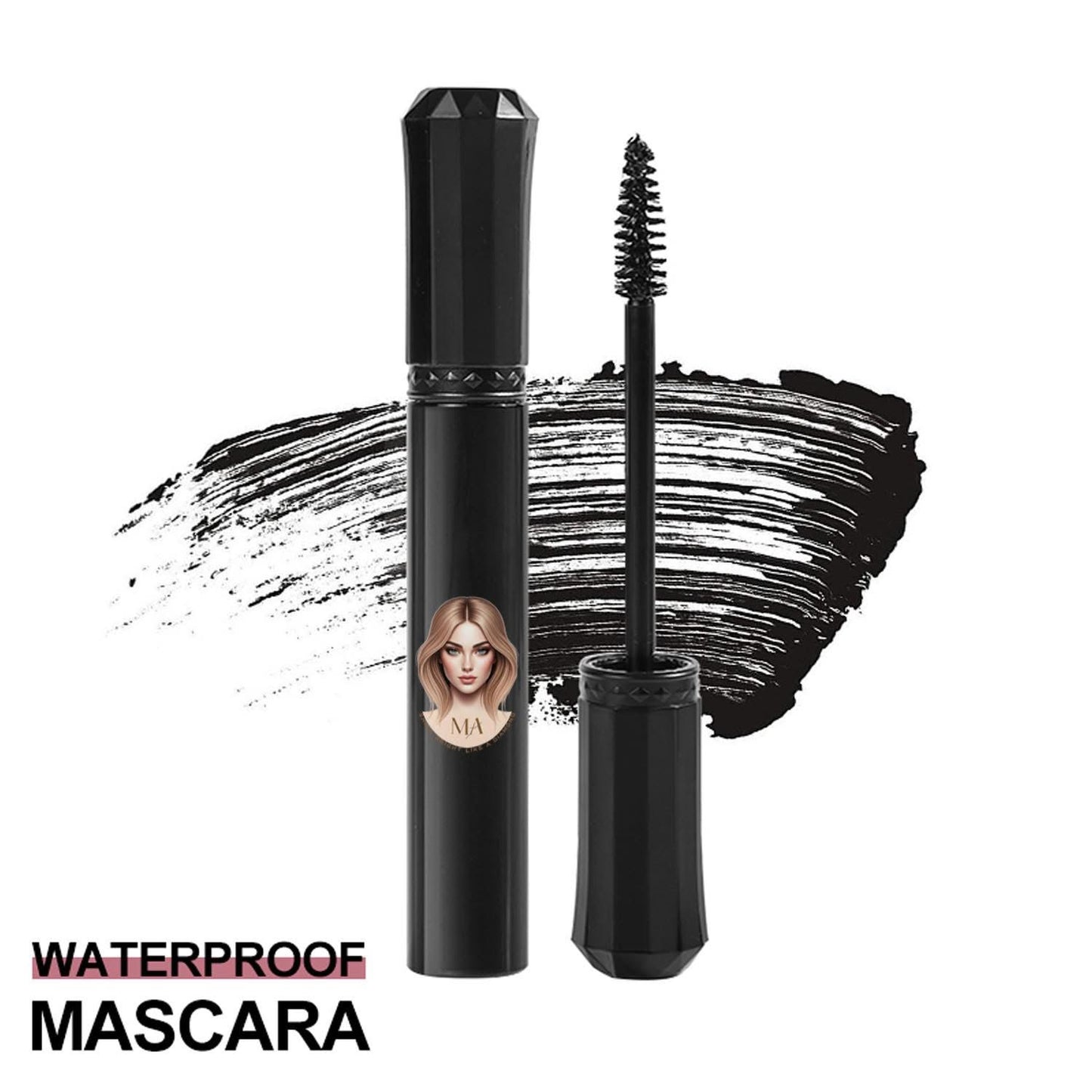 MA "Shine Bright Like a Diamond" Waterproof Mascara – Intense Black, Smudge-Free, Oil-Free